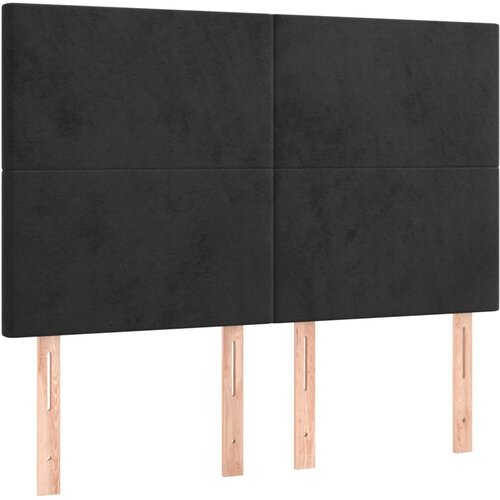 Maison Chic Posteljno vzglavje - Vzglavna omarica 4 kosa črn 72x5x78/88 cm žamet, (22078018) Cene