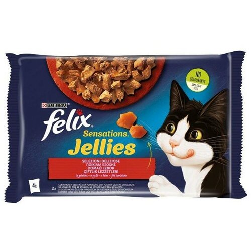 Felix vlažna hrana za mačke sensation govedina i piletina 85g 4/1 Cene