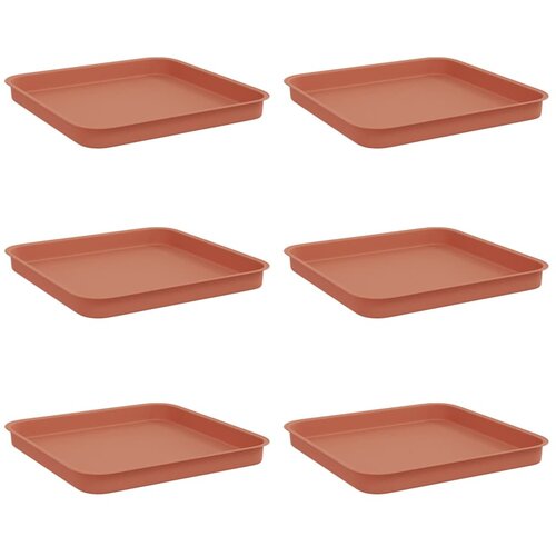 vidaXL Kvadratna posuda za cvijeće 6 pcs Crvena cigla 21 x 21 x 2 cm - Crvena cigla 25.5 x 25.5 x 2.5 cm 6 Cijene
