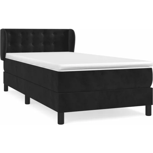 vidaXL Box spring postelja z vzmetnico črna 100x200 cm žamet, (20896780)