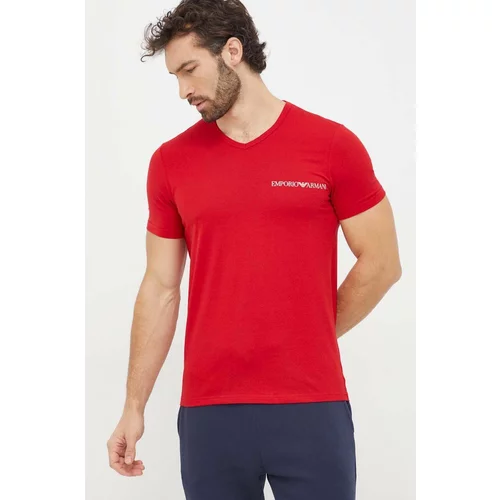 Emporio Armani Underwear Homewear majica kratkih rukava 2-pack boja: crvena, s tiskom