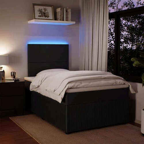 VidaXL Krevet box spring s madracem crni 120 x 190 cm bar&amp;scaron;unasti Slike