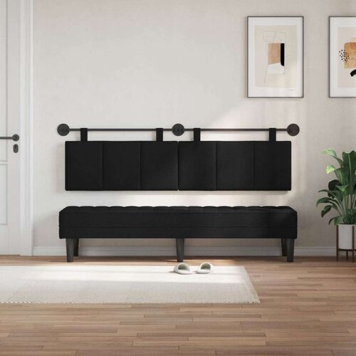  Držeće uzglavlje Zidne Prugasti Crna 170 x 55 x 5 cm tkanina - Crna 160 cm bez LED Slike