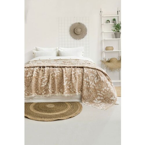  amore - beige beige double bedspread set Cene