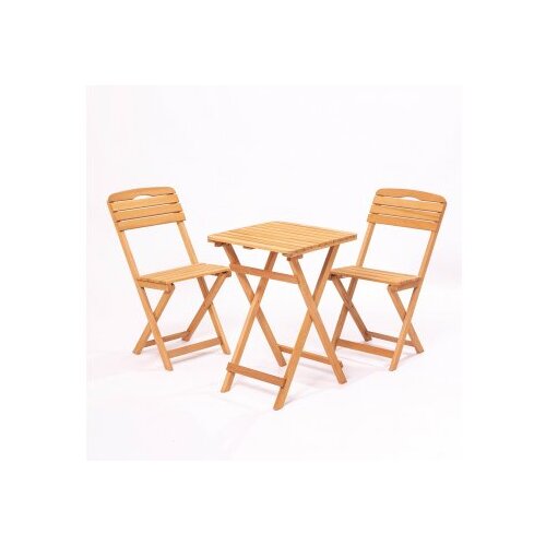 Garden set od 2 stolice i stolić za kafu, smeđa boja Slike