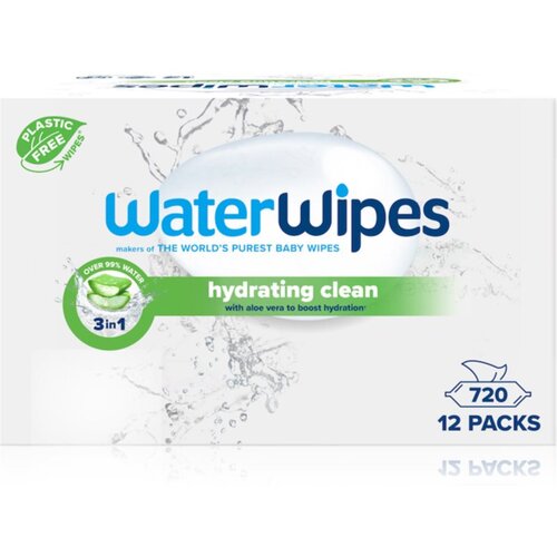 Water Wipes Hydrating Clean osvežilni vlažilni robčki 12x60 kos Slike