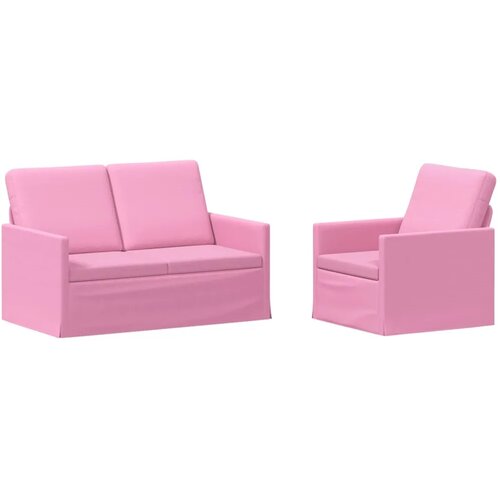  Set sofe 2 pcs Ružičasta Tkanina - Ružičasta 1-sjedalo + 2-sjedalo (120 cm) Slike