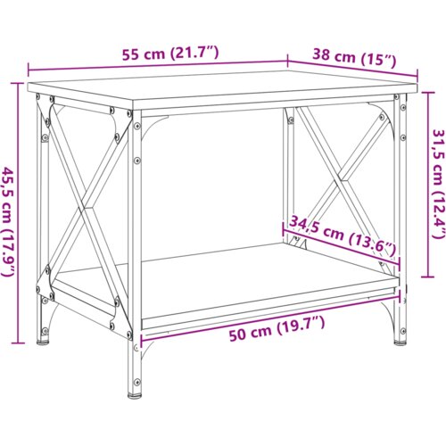 VidaXL Bocni stol Crni hrast 55 x 38 x 45 cm Konstruirano drvo Slike