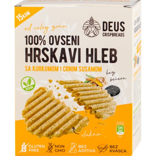  DEUS ovseni hrskavi hleb kurkuma i crni susam 150g Cene