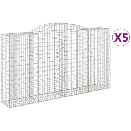  Lučne gabionske ko&amp;scaron;are 5 kom 300x50x160/180cm pocinčano željezo Slike