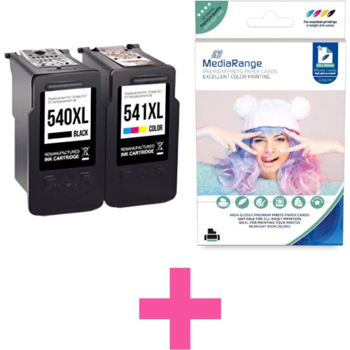  Kartuša Canon PG-540XL + CL-541XL komplet - recikliran original XXL VEČJA POLNITEV + Foto papir Cene