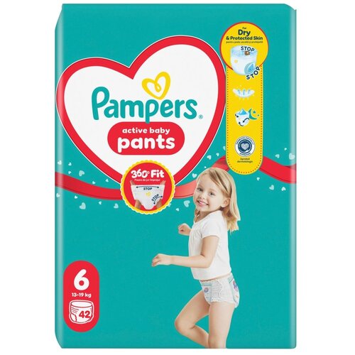 Pampers Active Baby pants Jumbo, veličina 6, 13-19kg, 42kom Slike