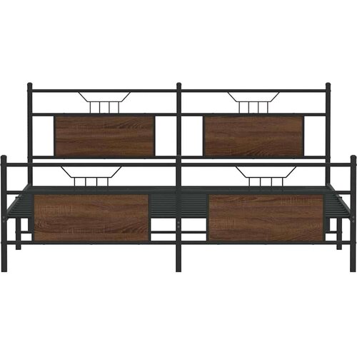 VidaXL metalni okvir kreveta bez madraca smeđa boja hrasta 180x200 cm Slike