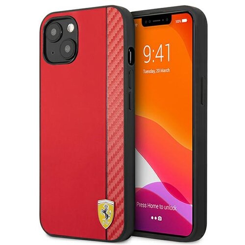 Ferrari FESAXHCP13SRE IPHONE 13 MINI 5,4 CZERWONY/RED HARDCASE ON TRACK CARBON STRIPE, (21899047) Cene