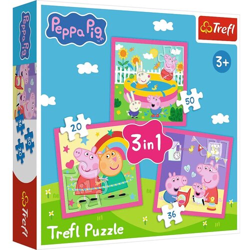 Trefl Puzzle 3u1 Peppa and friends 34873 - 50/ 20/ 36 delova Slike