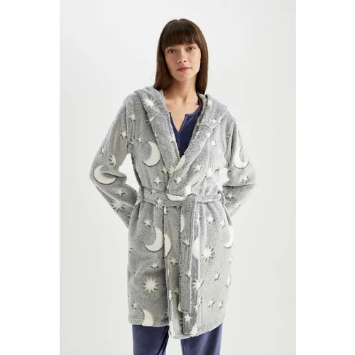 Defacto Fall in Love Welsoft Plush Long Dressing Gown