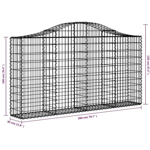  Lučne gabionske košare 7 kom 200x30x100/120cm pocinčano željezo Cijene