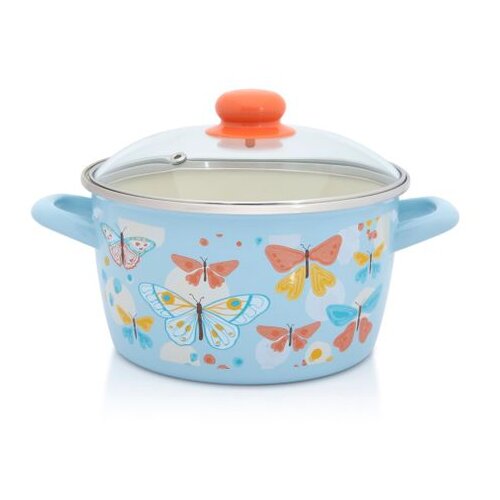 Metalac duboka posuda Leptirići plavi, 20cm/3,5lit Slike