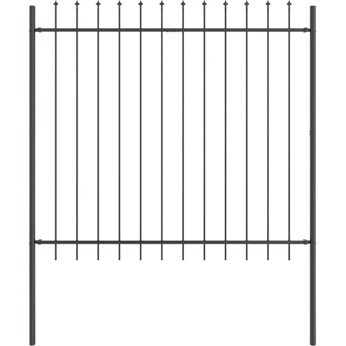  Vrtna Ograda 3 pcs Siva 5,1 x 1,5 m Čelik s prahom Slike