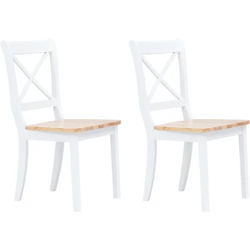  Blagovaonske stolice od drva kaučukovca 2 kom bijele