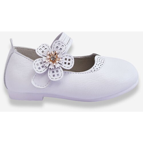 Boto Children's Leather Ballerinas With Flower White Cobi Cene