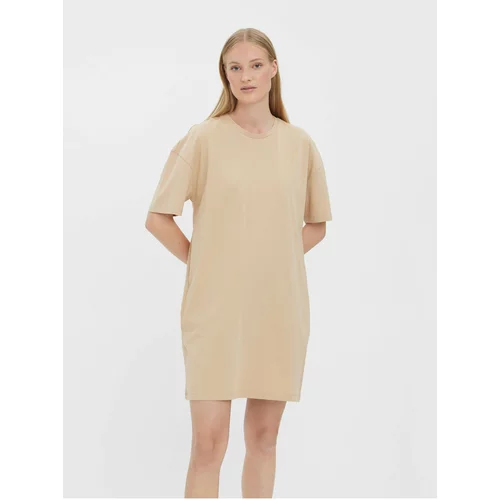 Vero Moda Beige short basic dress with pockets Nella - Women