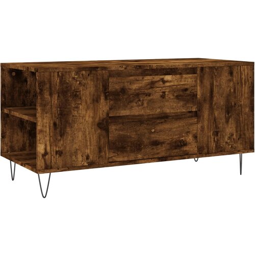 Maison Chic Klubska mizica - kavna mizica - Nizka mizica dimljeni hrast 102x44,5x50 cm inženirski les, (21754222) Cene