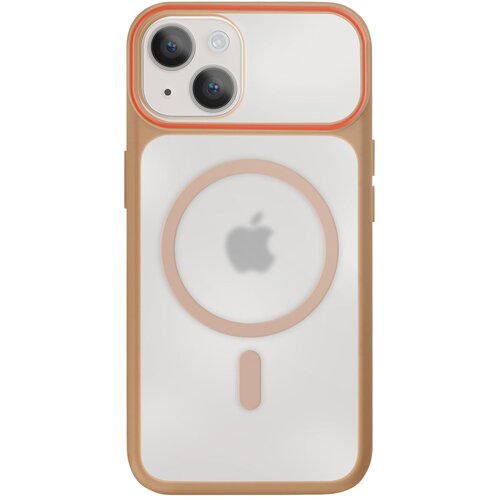 AVIZAR Ovitek MagSafe za iPhone 15 Plus / 14 Plus, trda zadnja stran s silikonskim okvirjem, Rjava, (5000189926) Cene