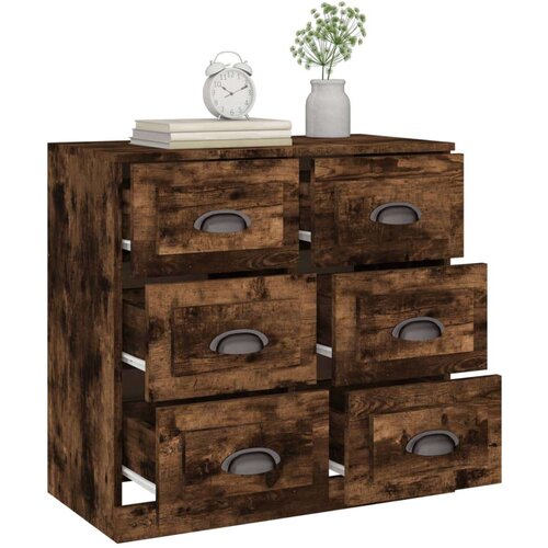  Komoda boja dimljenog hrasta 70x35,5x67,5 cm konstruirano drvo Slike