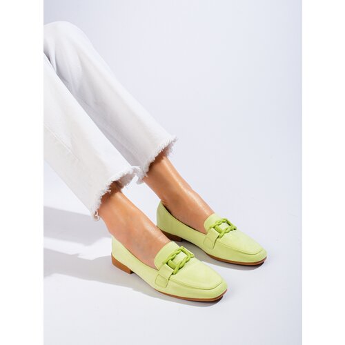 SHELOVET Suede Women's Green Loafers Slike