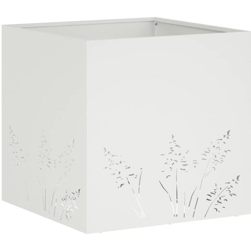  Vrtna saksija Bijela 50 x 50 x 49 cm Čelična vrata Slike
