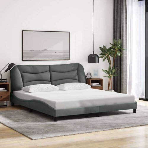vidaXL Posteljni okvir z vzglavjem temno siv 160x200 cm blago Cene