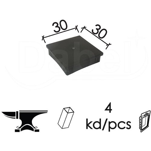 Dabel čep za bravarsku kutiju ČP21 Crna 30x30mm (4kom) DBP1 Slike