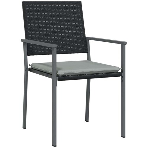 vidaXL Set 3 Črna Poli ratan 54x62.5x89 cm Vzdržljiv Vrtna stolica Cene