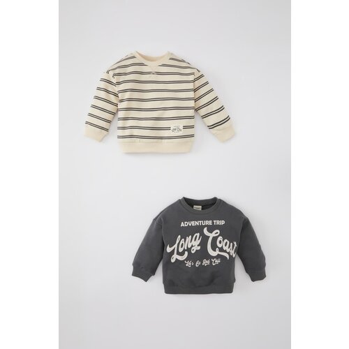 Defacto Baby Boy Bicycle Collar Printed 2-Piece Sweatshirt Slike