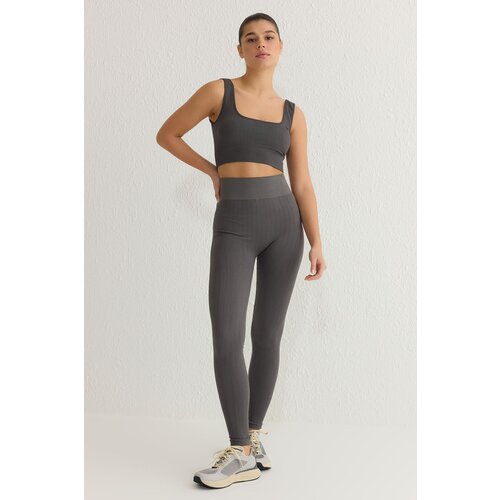 Trendyol Dark Anthracite Seamless Full Length Knitted Sports Tights Slike