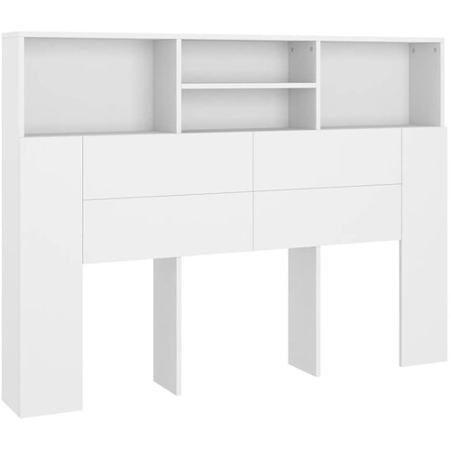 Maison Chic vzglavna omarica - nočna omarica - posteljna omarica bela 140x19x103,5 cm, (21670700) Slike