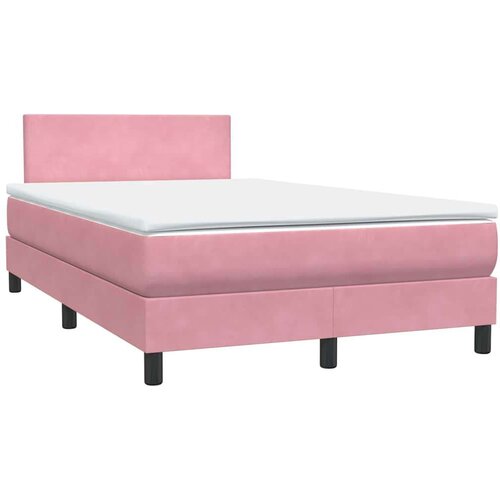  Box Spring krevet s madracem ružičasti 120x220 cm samt Slike