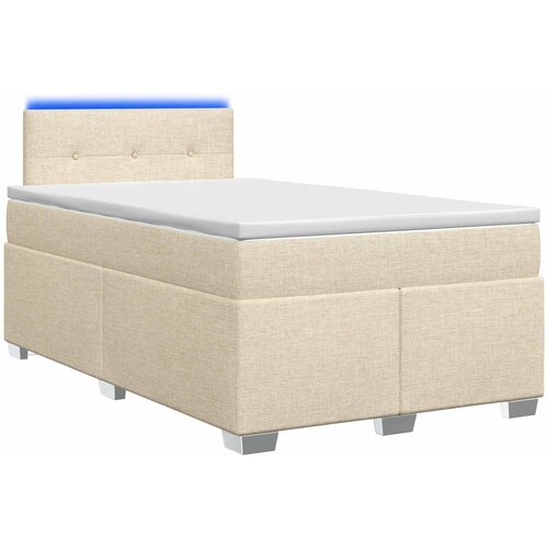  Krevet s box springom, madracem i LED-om Krem 120 x 200 cm Slike