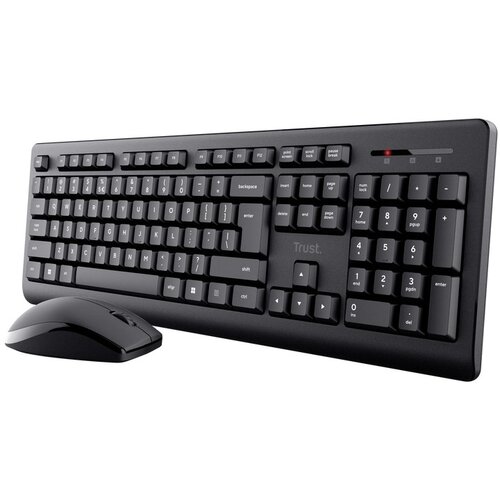 Trust primo keyboard mouse included universal rf wireless qwerty us english black Cene