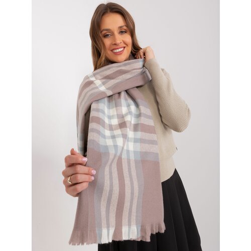 Fashion Hunters Dirty purple and gray winter scarf made of soft knit Slike
