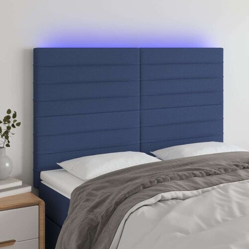  Uzglavlje plavo 144x5x118/128 cm od tkanine Slike