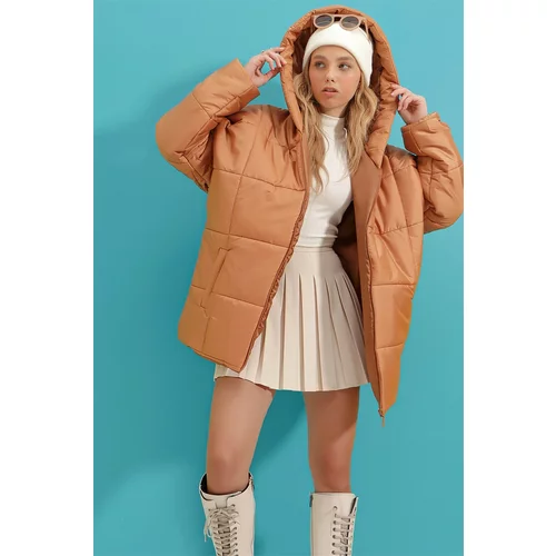 Trend Alaçatı Stili Winter Jacket - Brown - Puffer