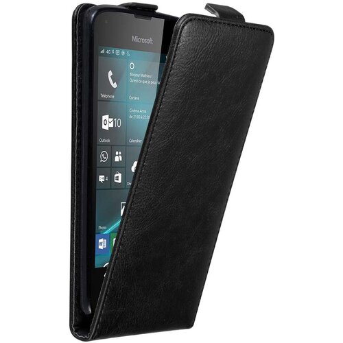 Cadorabo Ohi&scaron;je, združljivo z Nokia Lumia 550 v nočna črna - Za&scaron;čitni ovitek v obliki flipa z magnetnim zapiranjem, (20561721) Cene