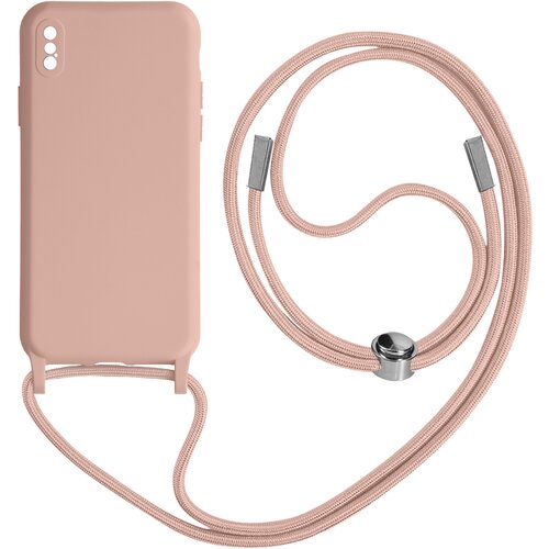 AVIZAR Poltrdi ovitek z vrvico za iPhone XS Max z mehko notranjostjo, ovratnikom - roza, (20631727) Slike