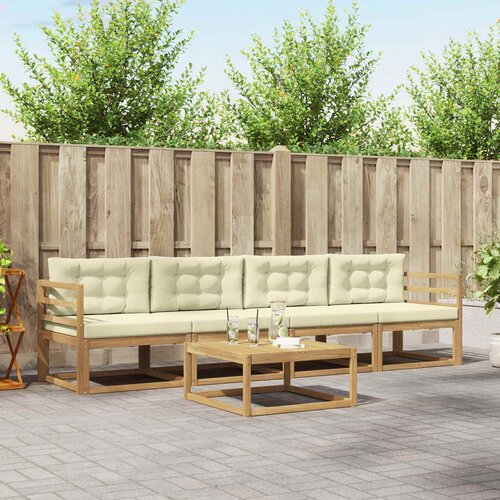  Set vanjskih sofa s jastukom 4 pcs Bijela i krem Cene