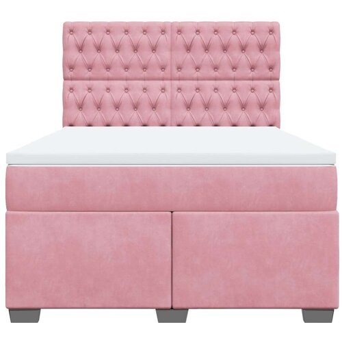  Krevet s oprugama i madracem ružičasti 140x200 cm bar&amp;scaron;unasti Slike