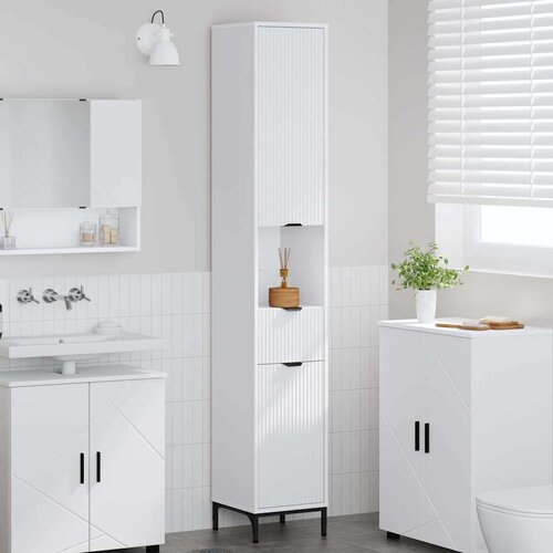 VidaXL Visoki ormarić za kupaonicu s vratima Bijelo 31.5 x 33 x 190 cm Slike