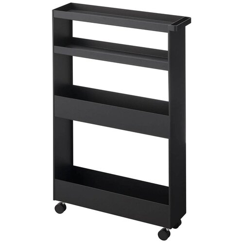 YAMAZAKI Mat crna željezna kupaonska polica 48x80,5 cm Tower – Cijene