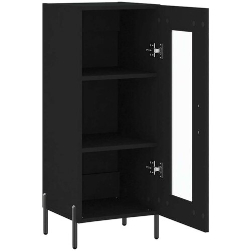 VidaXL Komoda crna 34 5 x 34 x 90 cm od konstruiranog drva Slike